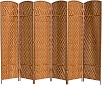 Vista 72 de Red Lantern Divisor de habitación de 4 paneles blanco con tejido de diamante de 7 pies de alto