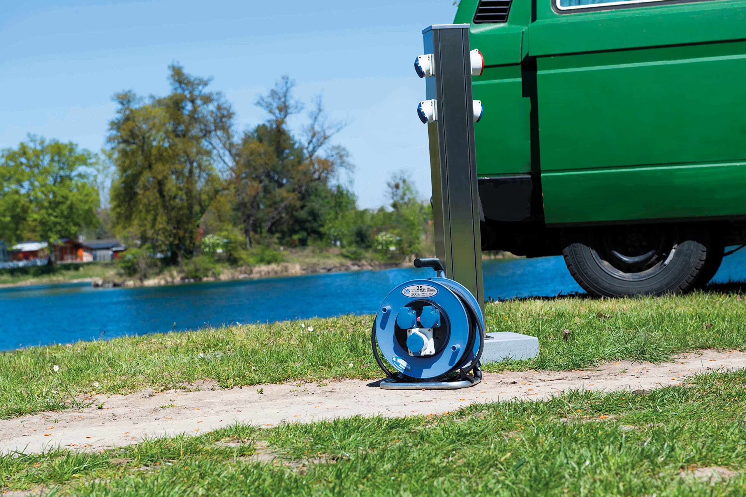 as - Schwabe Camping Kabeltrommel 25 m - mit Schutzkontaktstecker - 10173