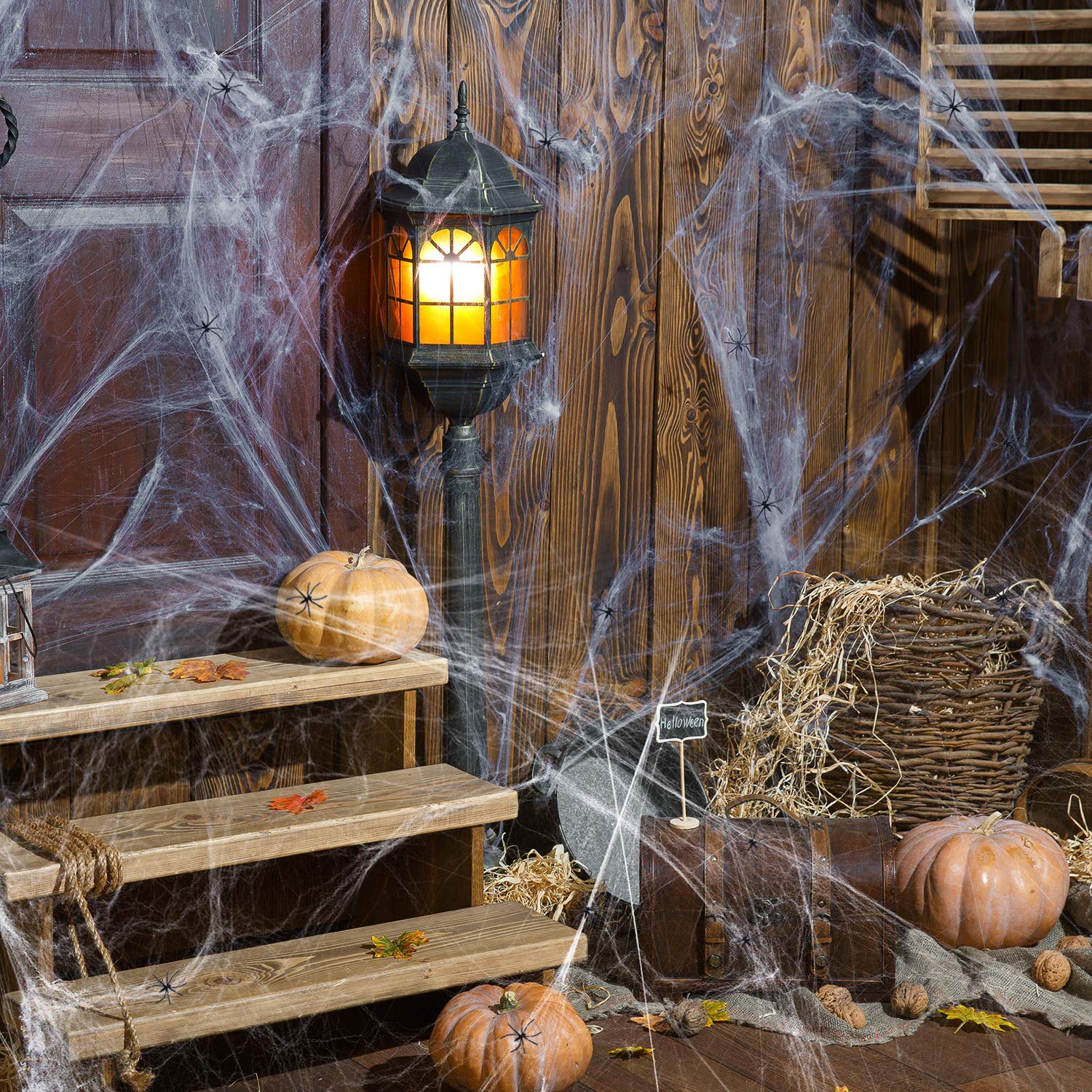 6 Paquetes Telaraña Halloween, Tela de araña 1000 pies Cuadrados con 60 arañas Falsas para Halloween Decoracion Fiesta de Carnaval de Halloween