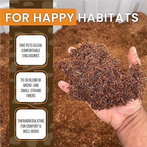 Miniatura 2 de ReptiEarth - Sustrato comprimido de fibra de coco para reptiles de 72 cuartos de galón de cáscara de coco, ladrillo para pitones, serpientes,