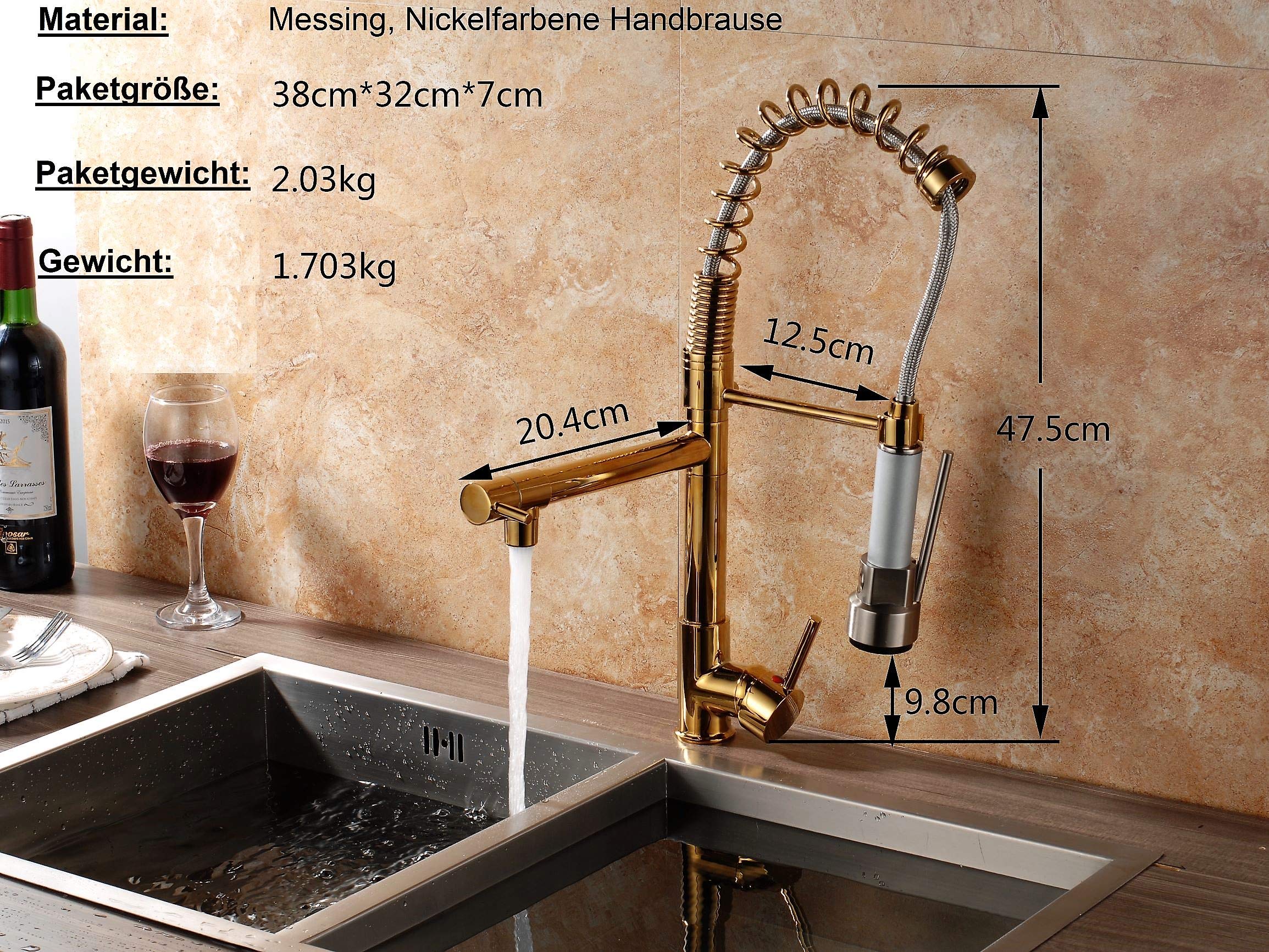 Gastro profesional – Grifo cocina grifo mezclador grifo ducha resorte