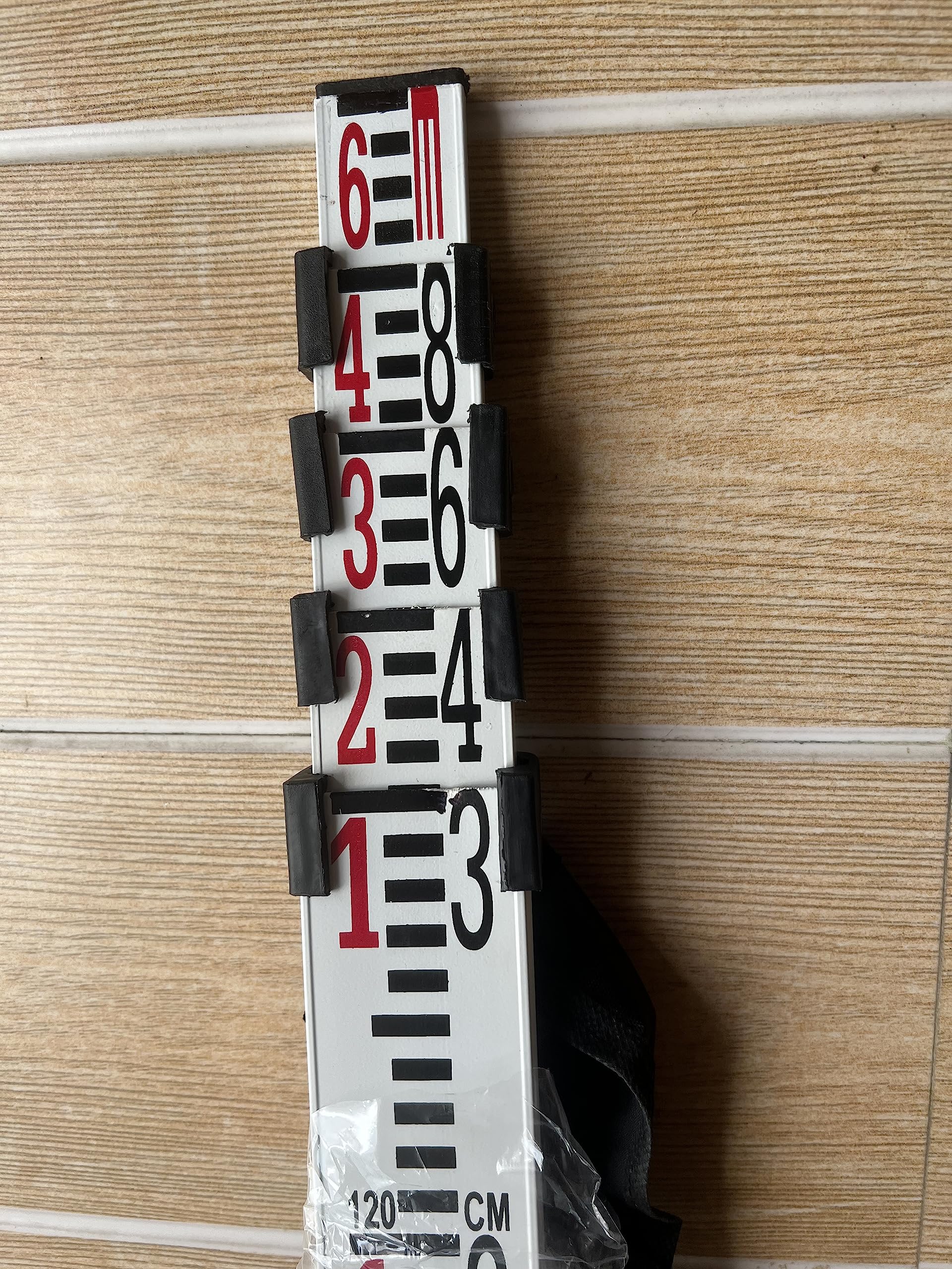 6 Mtr 5 Sections Light Weight –Free canvas cover for ease in storage and transportation for Auto Level (6m), A Levelling Instrument Folding Leveling Staff