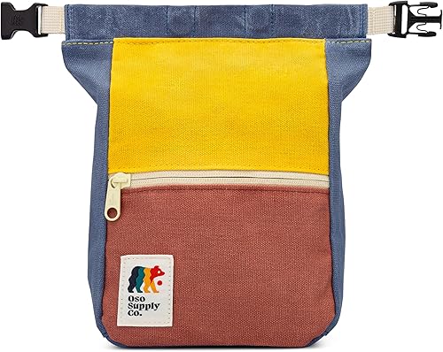 Miniatura 12 de Kulshan Bouldering Bucket, bolsa de tiza de gran tamaño para escalada en roca, maceta de tiza con cierre magnético enrollable, bucle de cepillo