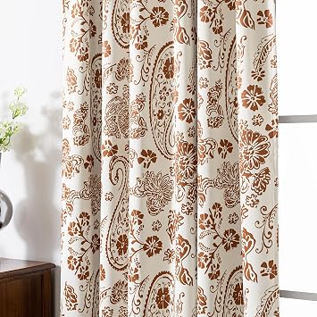 Lino Rosa Floral Paisley Blackout Curtains