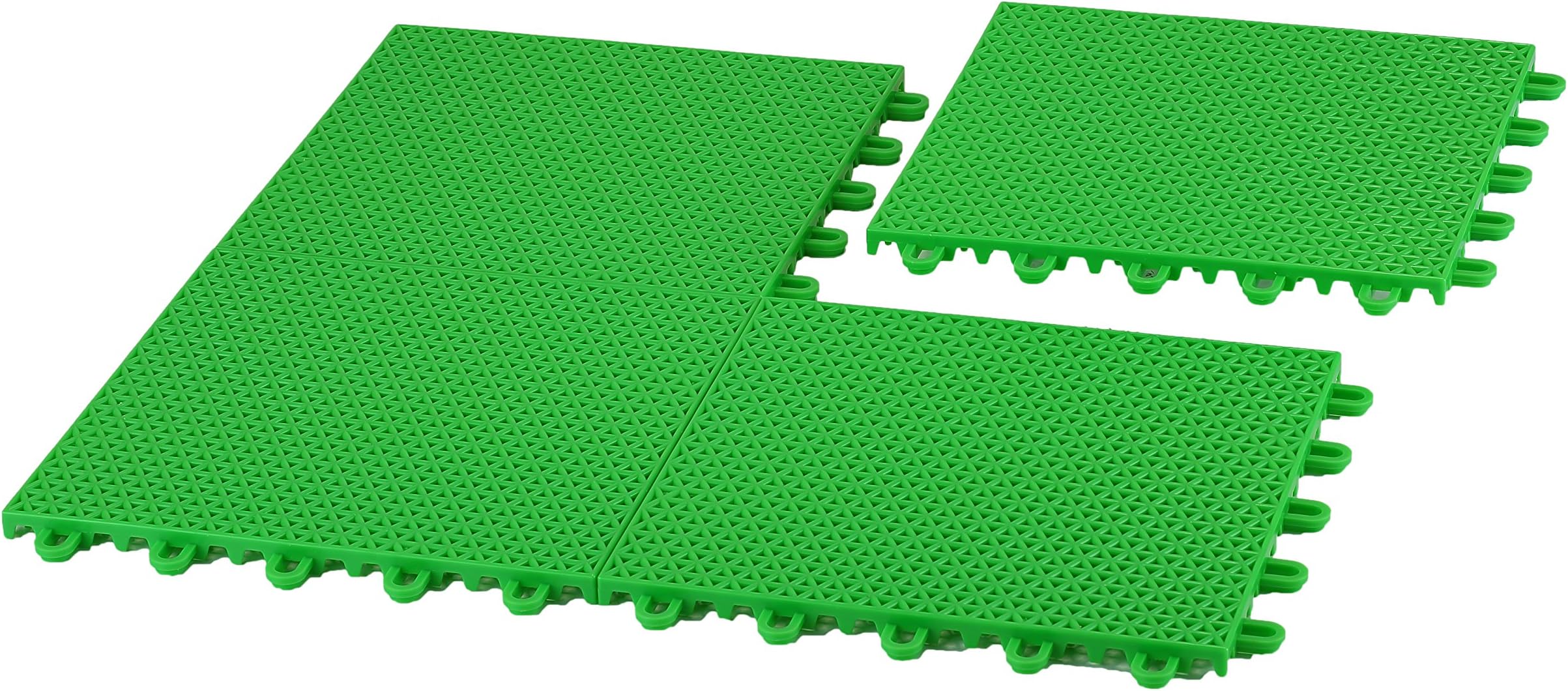 EZ-Floor 12 Pack of Interlocking Plastic Floor Tiles, Green