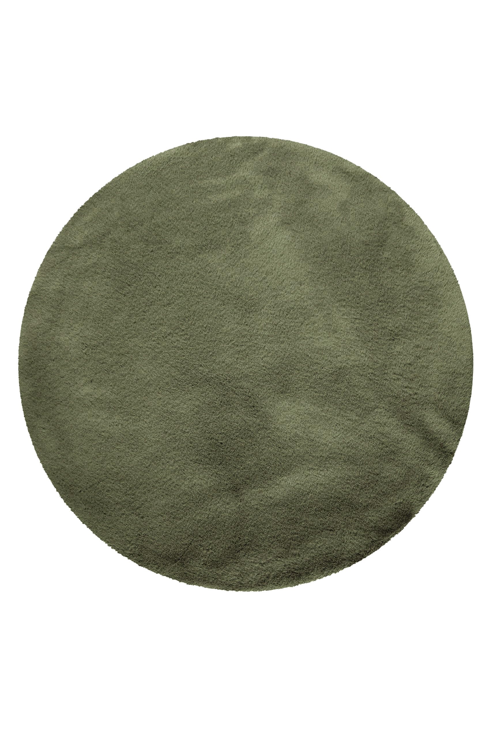 WECONhome Basics Emil getufteter Badteppich, 80 cm rund, Oliv grün | eleganter Badteppich, rutschfest, waschbar und super weich, Ideal für ein modernes Bad