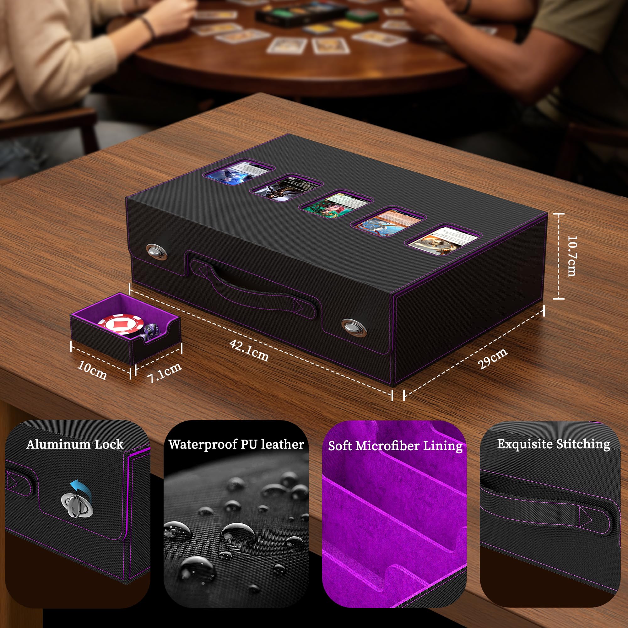 5 Zeilen Sammelkarten-Aufbewahrungsbox,Commander Deck Box