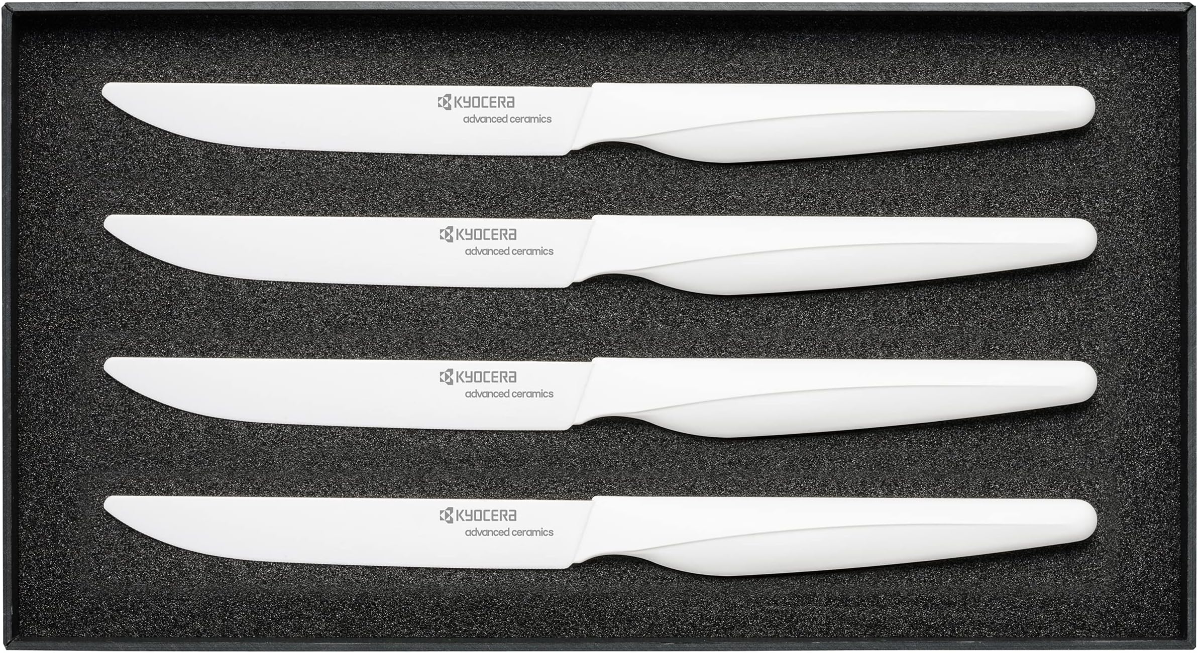 Kyocera 4piece Ceramic Steak Knife Set, 4.5" Black/White Home & Kitchen