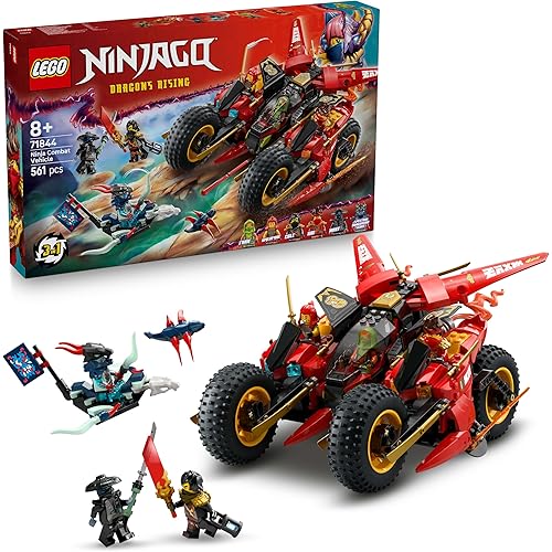 Lego 71844 Ninjago Ninja Combat Vehicle, Toy, Birthday Present, Blocks, Boys, Girls, Kids, 8, 9, 10, Elementary Students, Competition, Robots, Vehicles, Cars, Mini Cars, Pretend Play, Pretend Play