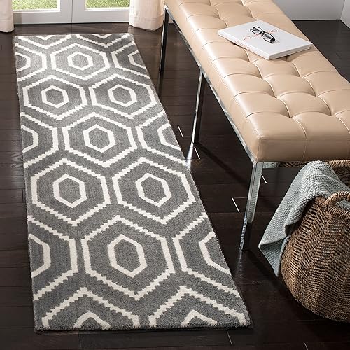 Miniatura 3 de SAFAVIEH Himalaya Collection - Alfombra de área de 8 x 10 pies, azul marino y marfil, lana hecha a mano, ideal para zonas de alto tráfico en sala de