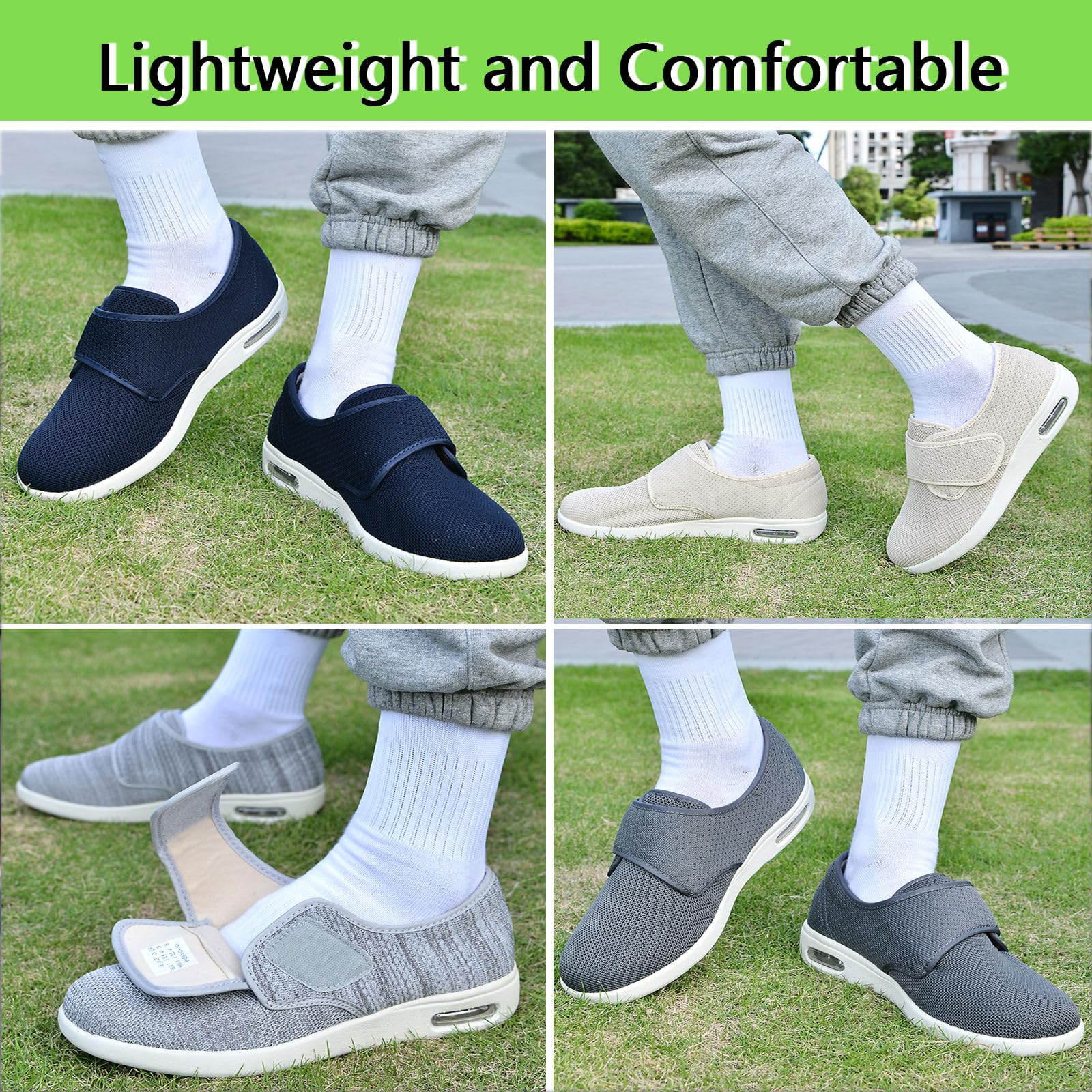 Scarpe diabetiche da Donna per Piedi gonfi, Scarpe da Ginnastica da Uomo per fascite Plantare, Scarpe da Ginnastica Leggere da Passeggio in Rete Traspiranti per diabetici, Anziani, Piedi gonfi,44.5EU
