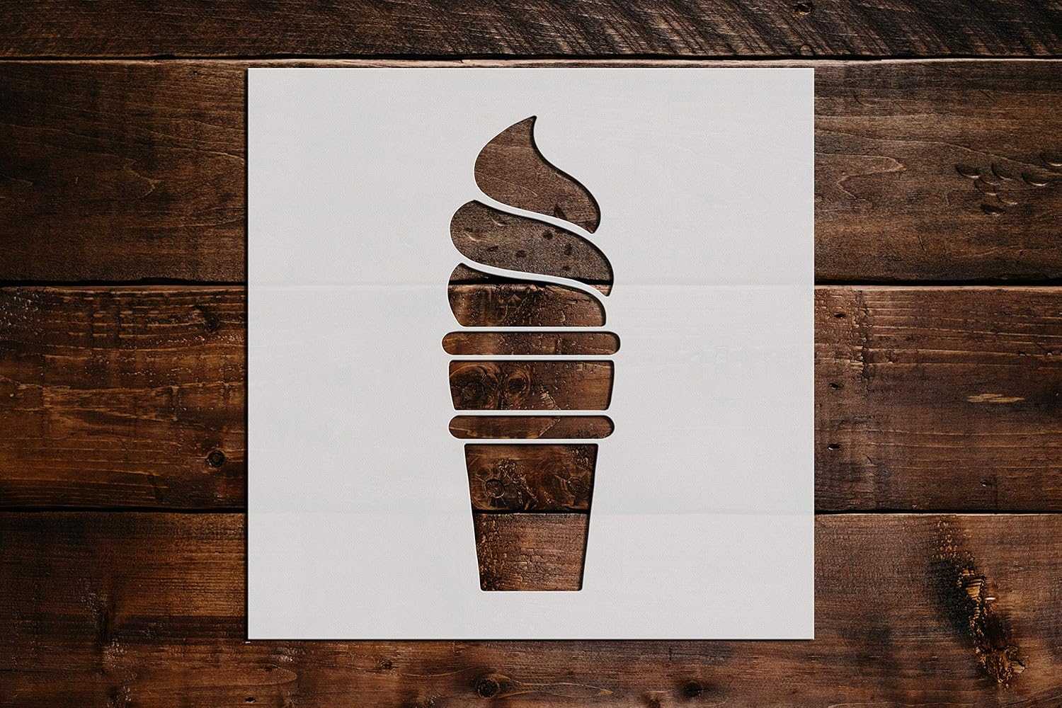Ice Cream Cup Cone Stencil DIY Reusable Craft and Painting Wall Stencils - 51 (12x12)