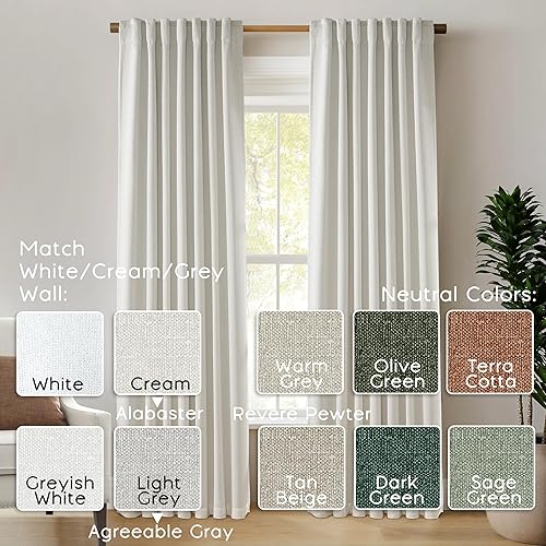 Miniatura 199 de PANELSBURG Cortina de techo para cortinas de 102 pulgadas de largo, cortina de piso a techo, cortinas opacas plisadas para dormitorio, sala