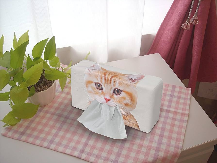 茶猫ページ Amazon｜口からティッシュが出る! かわいい ネコ の ティッシュ