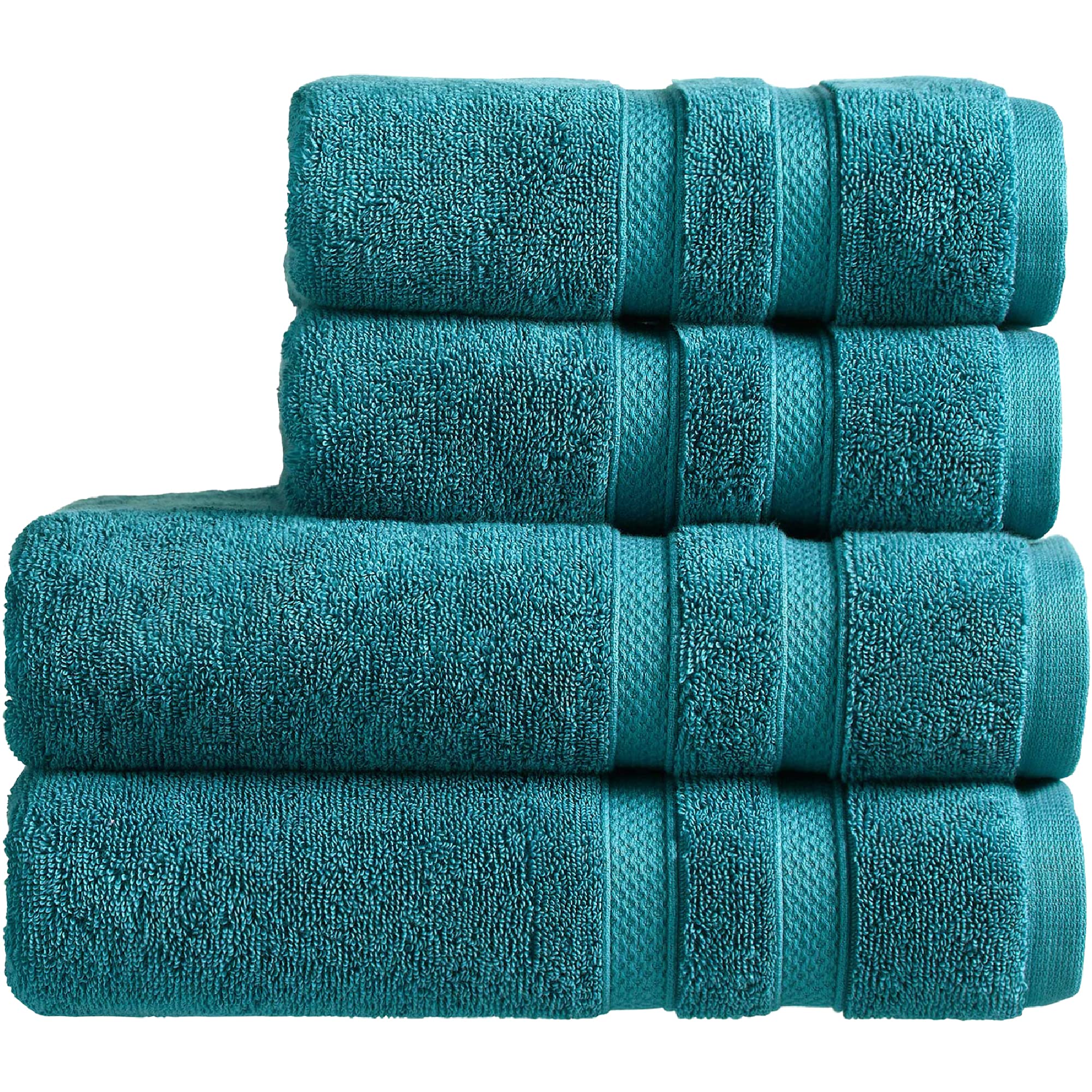 Christy Chroma Bath Towels | Set of 2 | Highly Absorbent Heavyweight 675GSM | Bold and Bright | Soft Velvety Smooth Bathroom Shower Towels | 100% Cotton | Sustainably Made | White — view 117