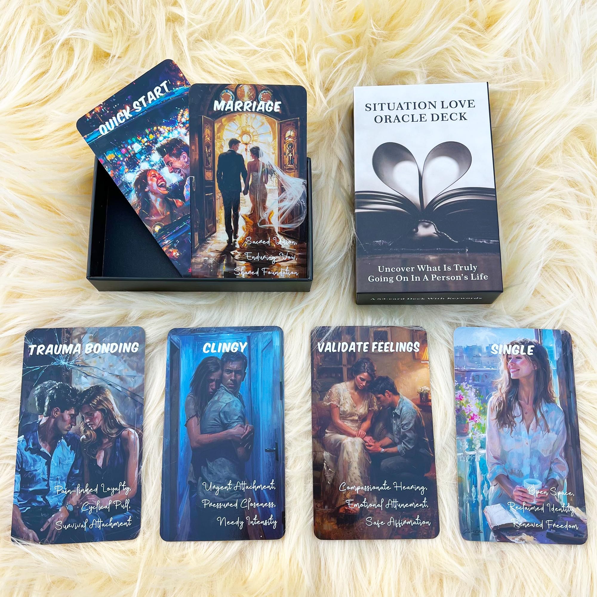 Oracle Cards Deck 54 Cards for Beginners, Relationship and Love Oracle Cards for Dating, Breakups and Healing, Emotional Clarity, Self Awareness, Shadow Work and Personal Growth-picture-13