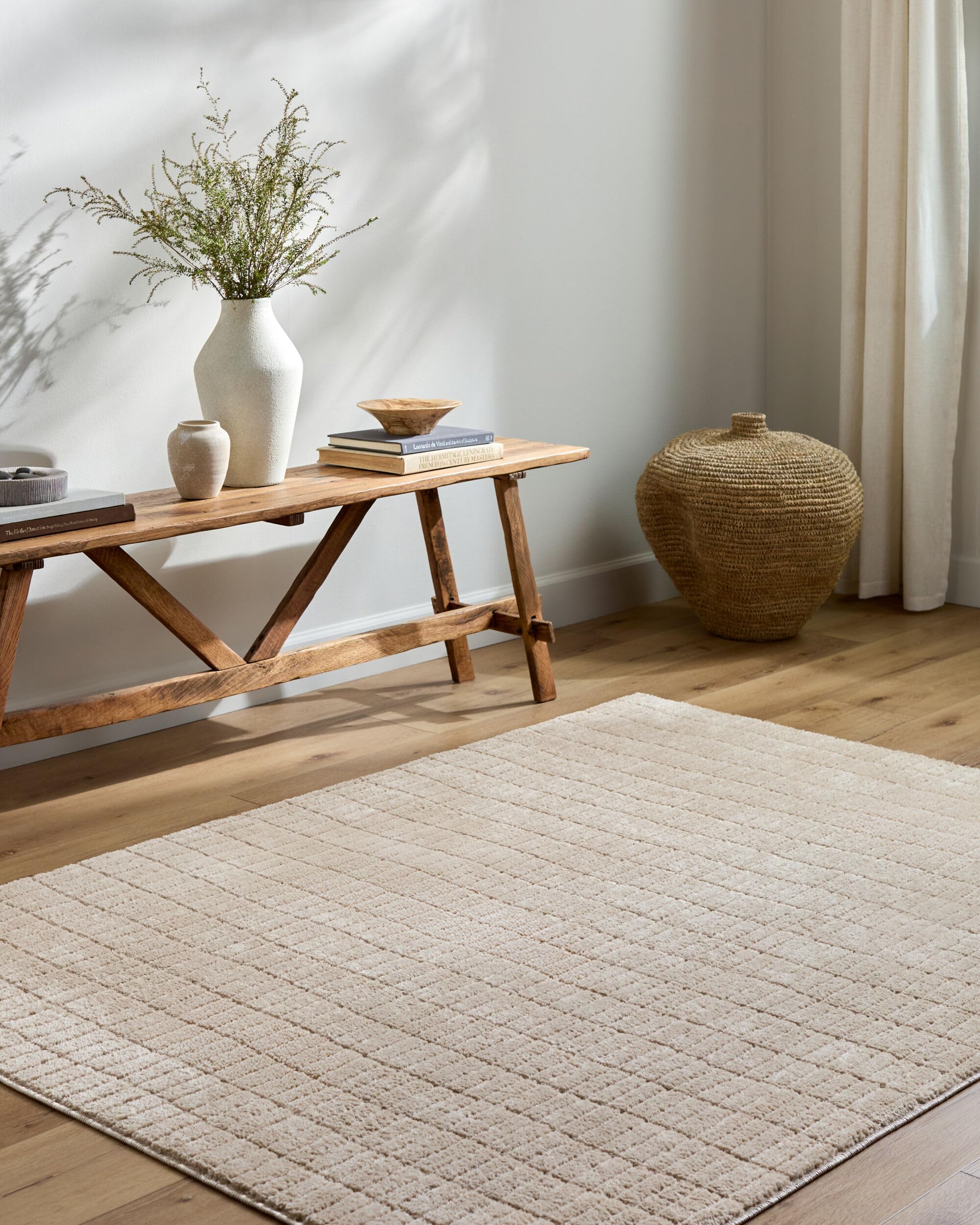 Livabliss Eliana Scandi High Pile Light Beige Area Rug 200x275cm - Brown - 100% Polyester