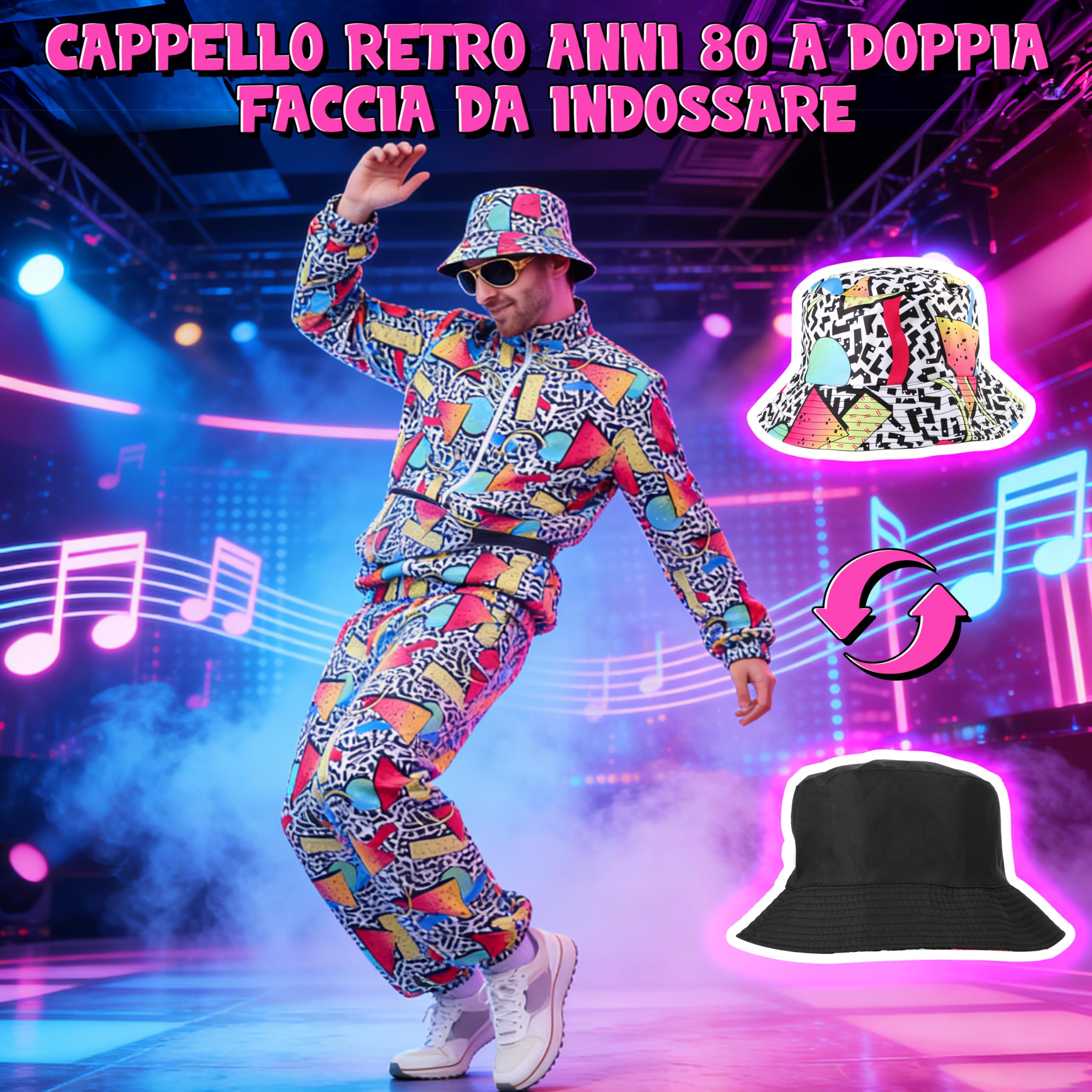 MOMOSTAR Estilo Años 80-90 Hip-Hop Blanco Ropa Deportiva para Hombres y Mujeres Adecuada para Reuniones Festivas y Vestimenta Laboral Cotidiana Incluye Accesorios Festivos