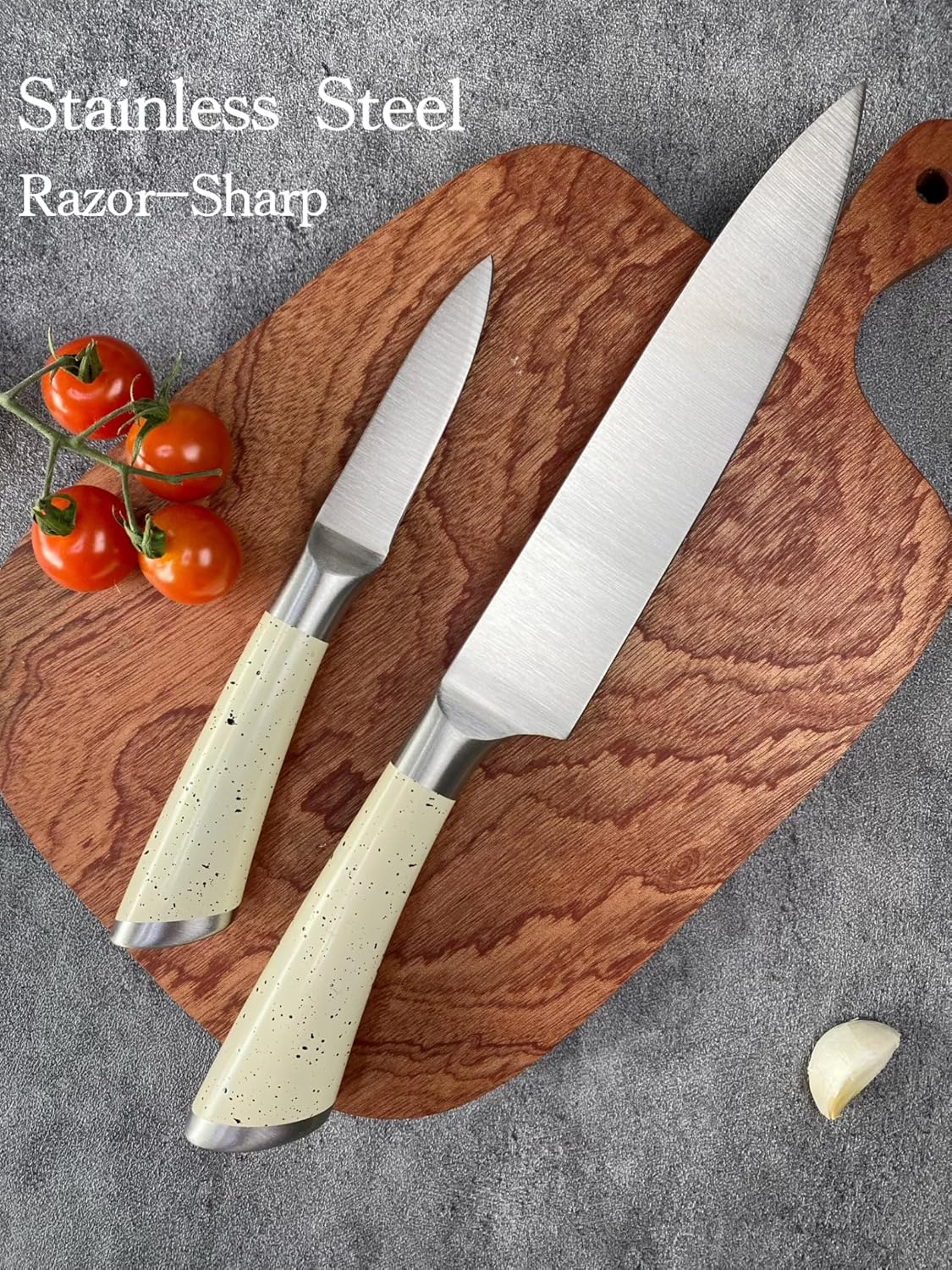 8 Pcs Kitchen Knife Set with Block-Round