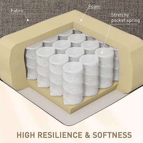 Miniatura 6 de HOMCOM Vibration Massage Recliner Chair for Living Room with Heat, Wingback Single Sofa, Modern Linen Fabric Push Back Reclining Chair with