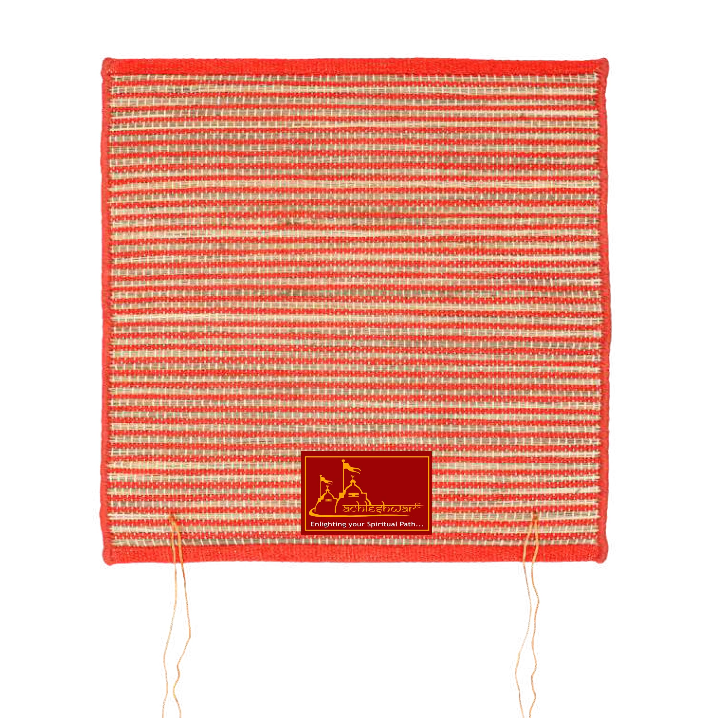 Achleshwar KUSHA AASAN (Kusha Grass and Wool Aasan for Puja, Meditaion & Japa 60 x 60 CM Red-image-6
