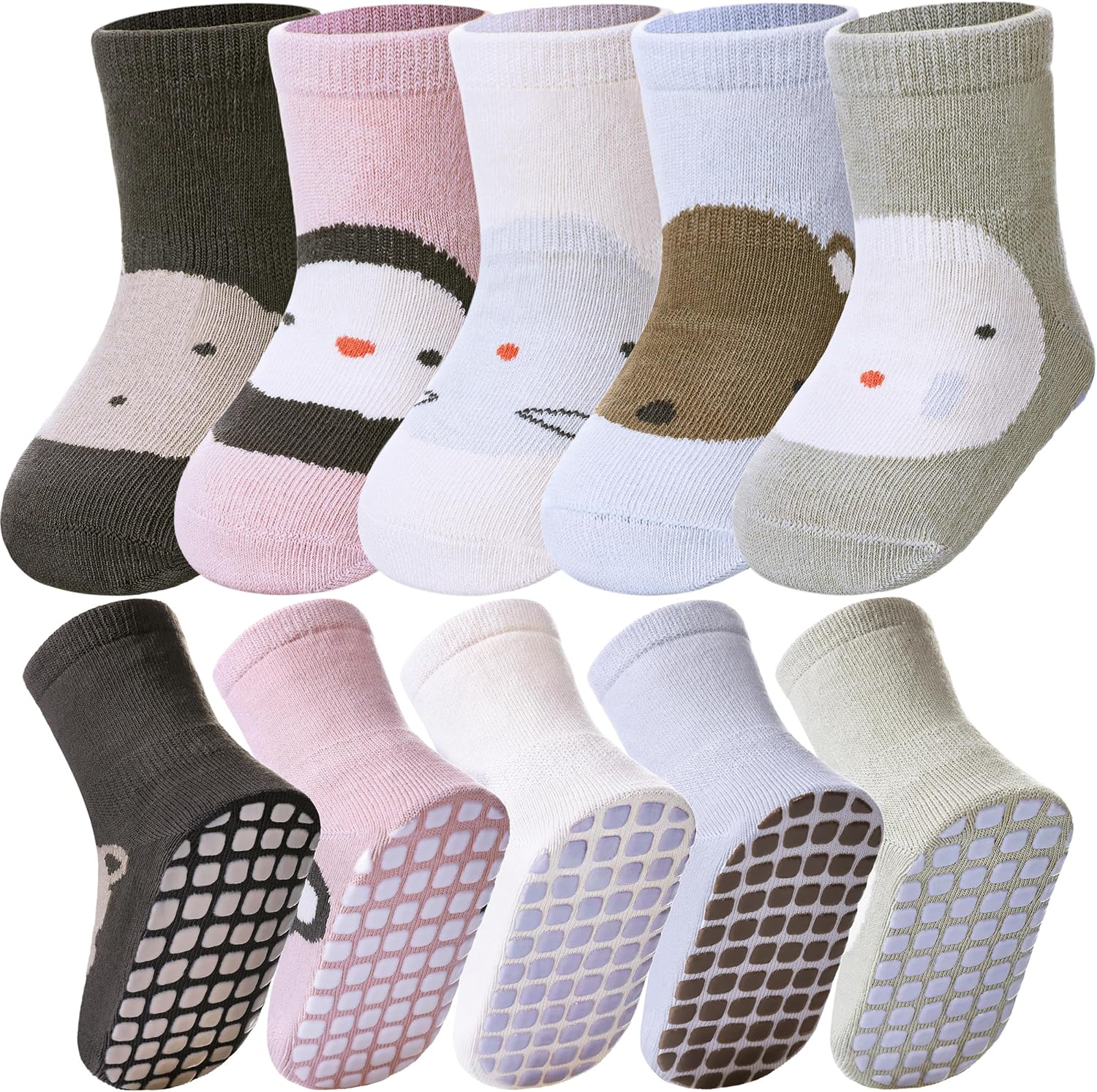 Yebing Baby Socks Toddlers Socks Baby Toddler Girls Boys Non Slip Grips Socks with Grippers Cotton Gifts Socks