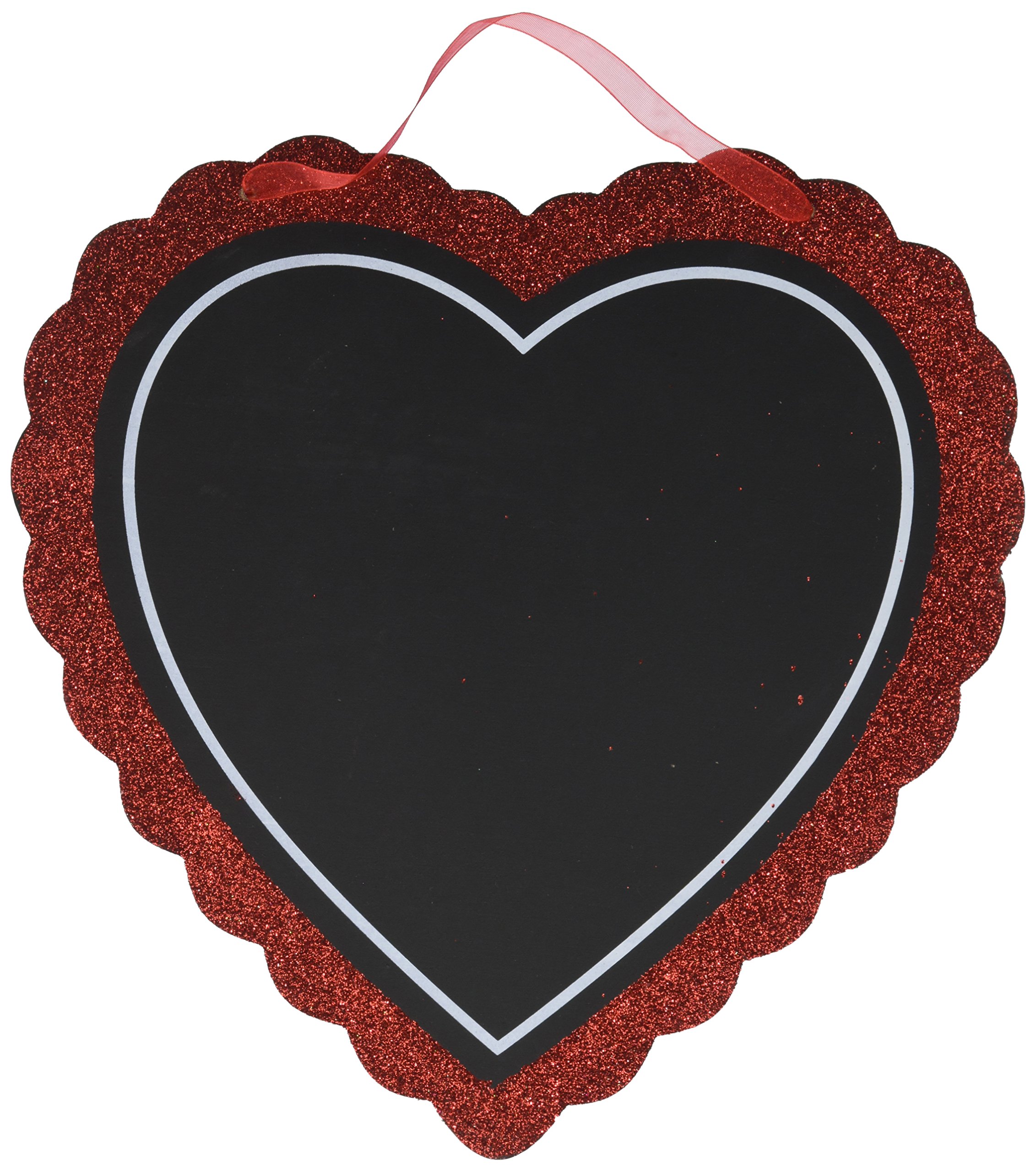 Valentine's Day Red and Black Wooden-Heart Wall Decorations, 10.5 in