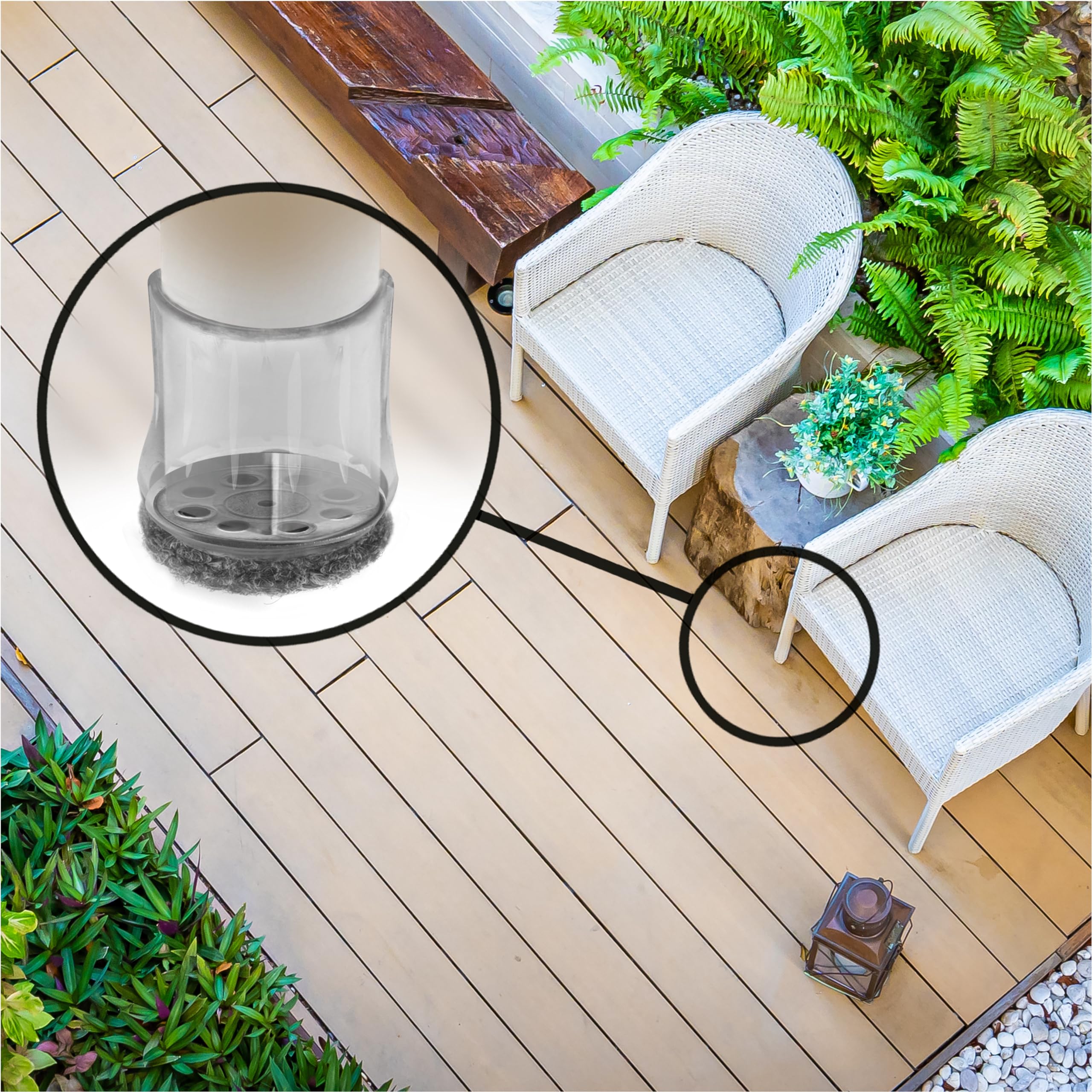 Slipstick Gorilla Lot De 8 Niveleurs Réglables Pour Meubles D'extérieur – Patins à Visser Résistants Aux Intempéries Pour Chaises, Tables Et Meubles D'extérieur – Glissière Coulissante De 3,8 Cm