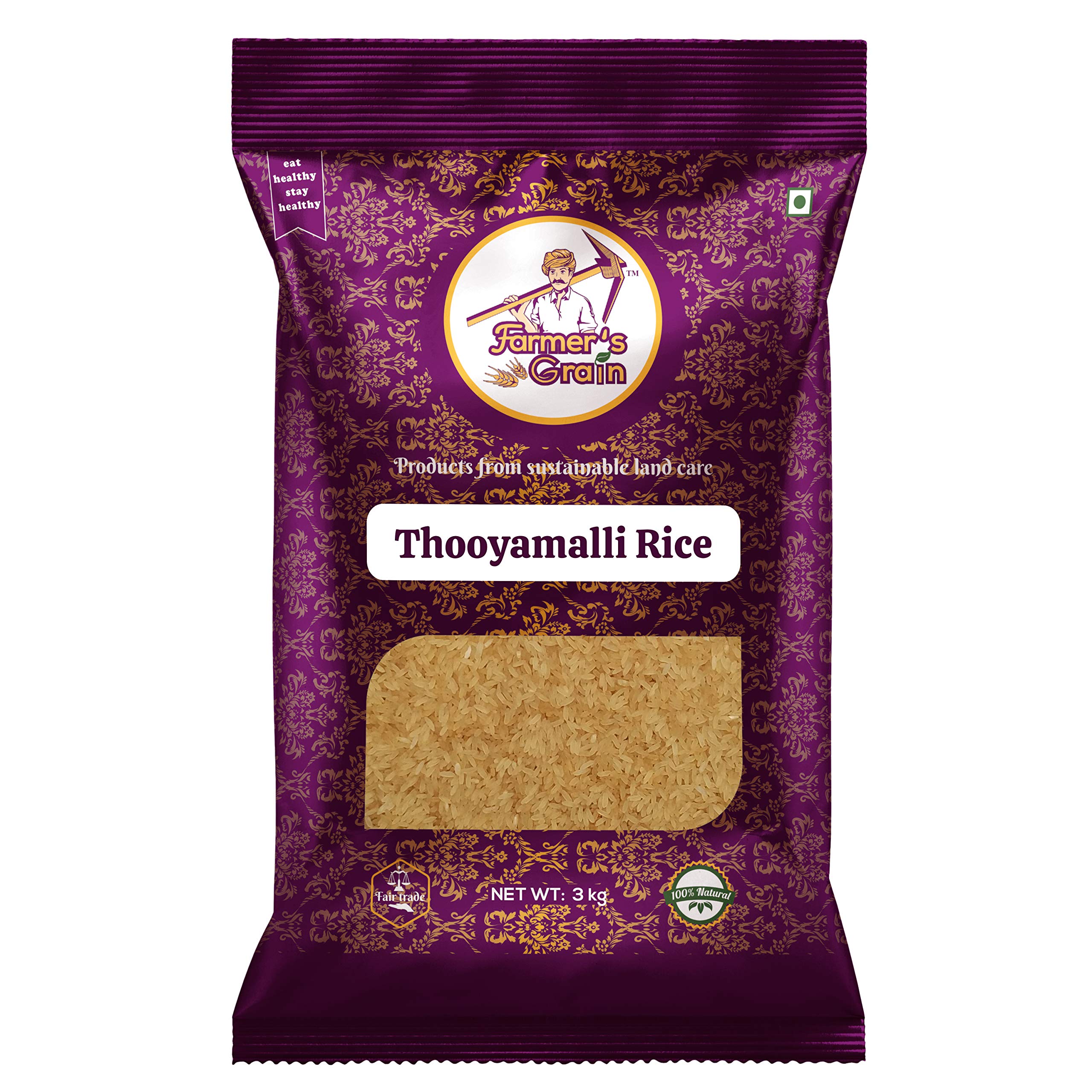 Farmers Grain Organic Thooyamalli Rice (3 kg) (B08JPSQ4RM) Amazon Price History, Amazon Price Tracker