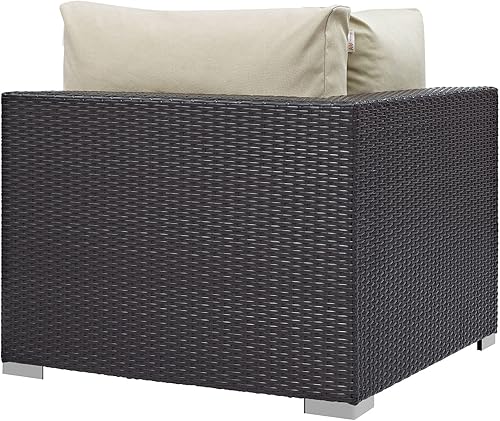 Vista 164 de Modway EEI-1911-EXP-ORA Convene - Muebles otomanos cuadrados de tela para patio, muebles de exterior, color naranja espresso Espresso Naranja