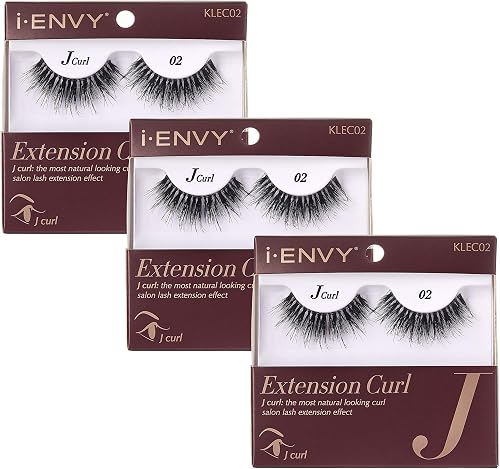 i-Envy 3 Pairs False Eyelashes J Curl Natural Lashes Salon Lash Extension Effect