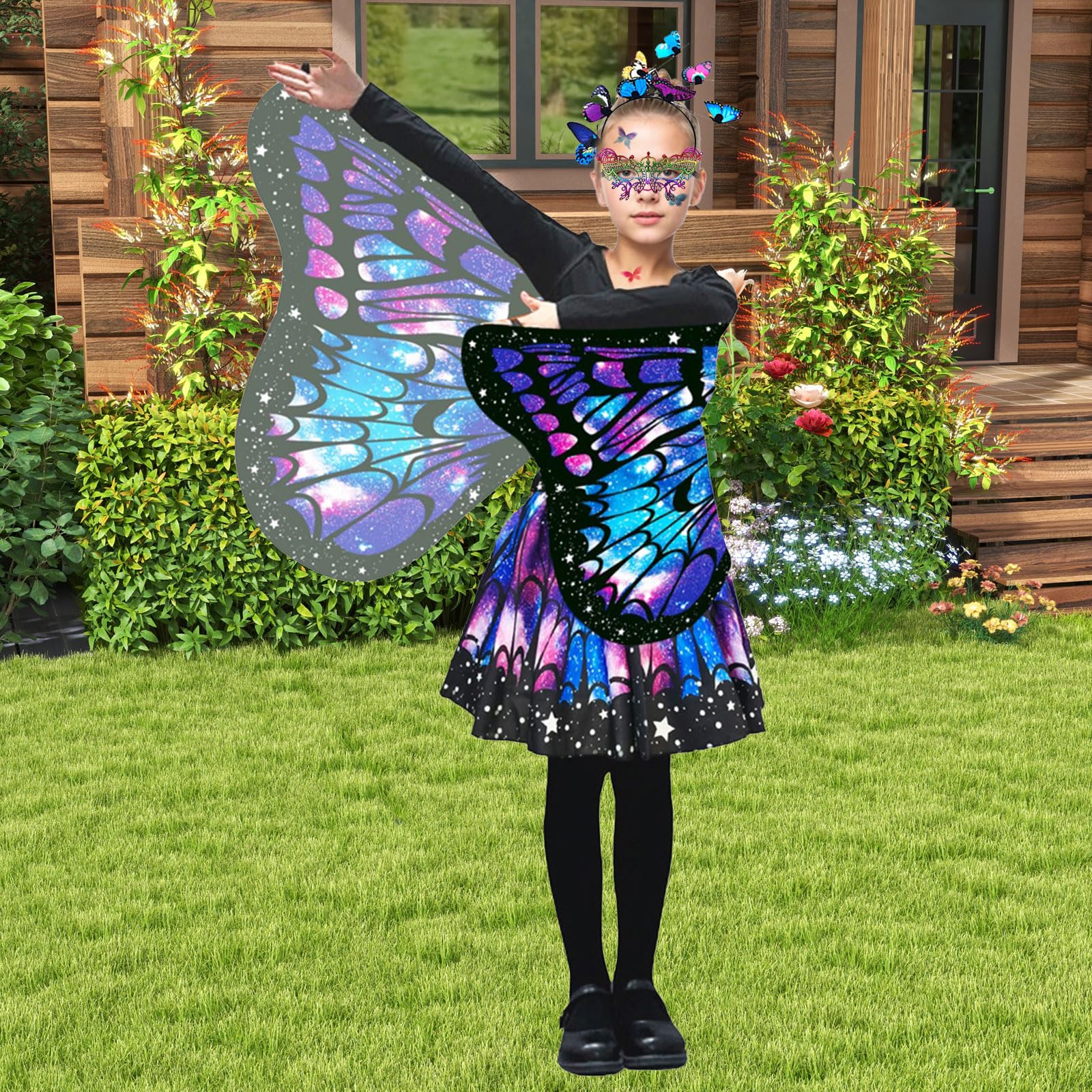 Ali Da Farfalla Per Bambine - Costume Carnevale Con Mantello Magico - Foto 9