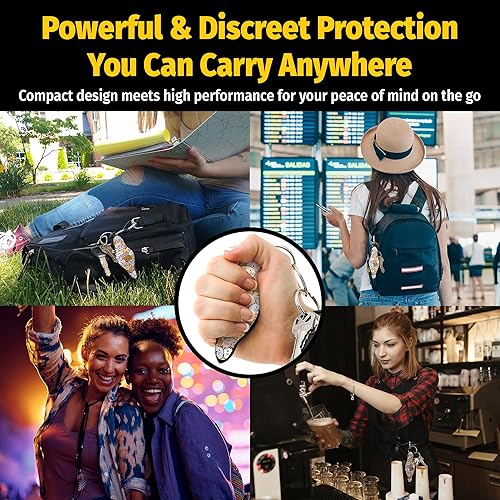 Miniatura 26 de MUNIO Llavero de autodefensa, ligero, elegante y portátil herramienta de seguridad para mujeres y hombres, Kubotan no letal, fácil de usar, aprobado