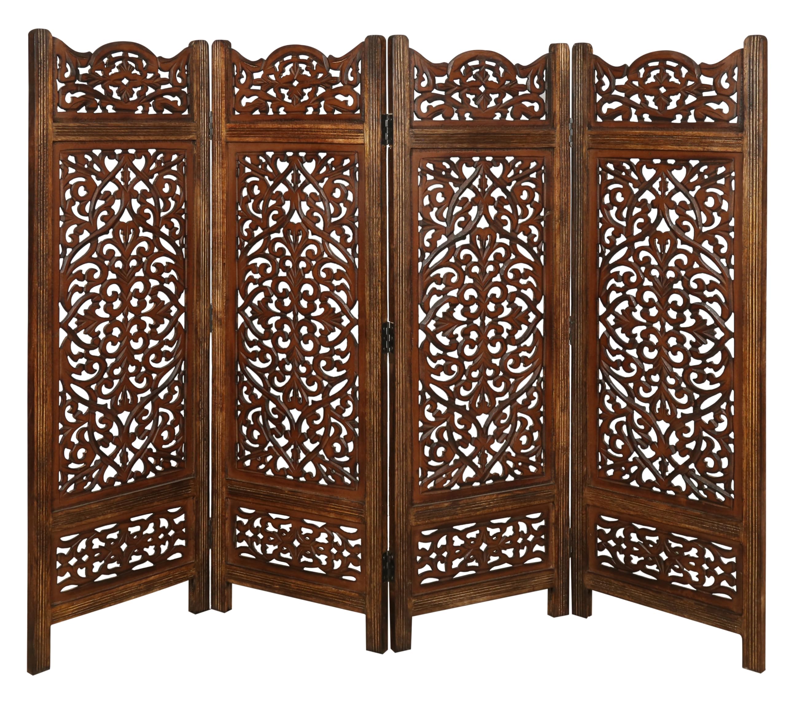 Wood Room Divider,Room Divider Panel,Room Divider Screen,Divider for Room Separation,Folding Room Divider,4 Panel Room Divider,Bamboo Room Divider,Room Divider Screens, 64x48 - Burnt