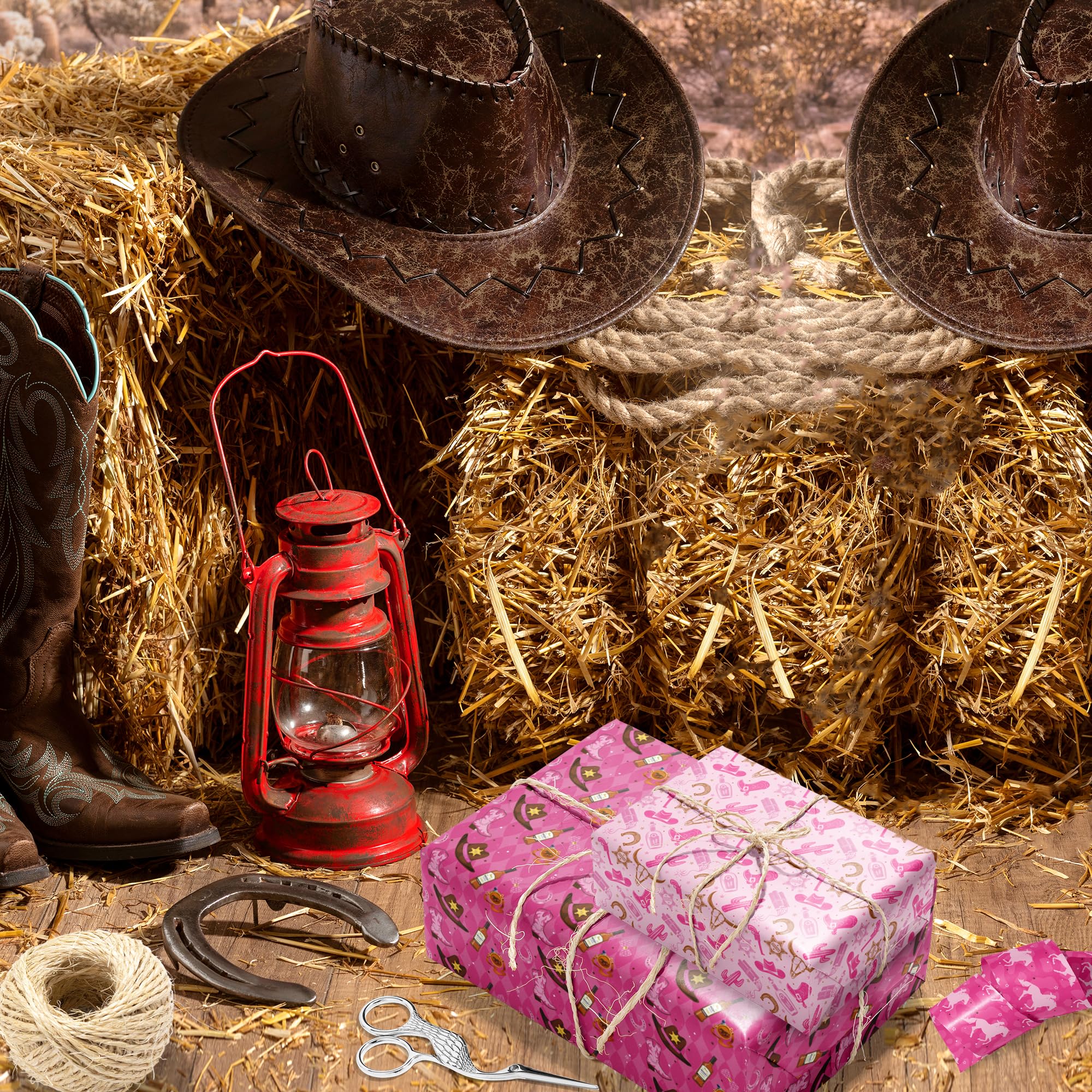 Papier Cadeau De Noël Cowboy Vintage, Décoration Des Fêtes