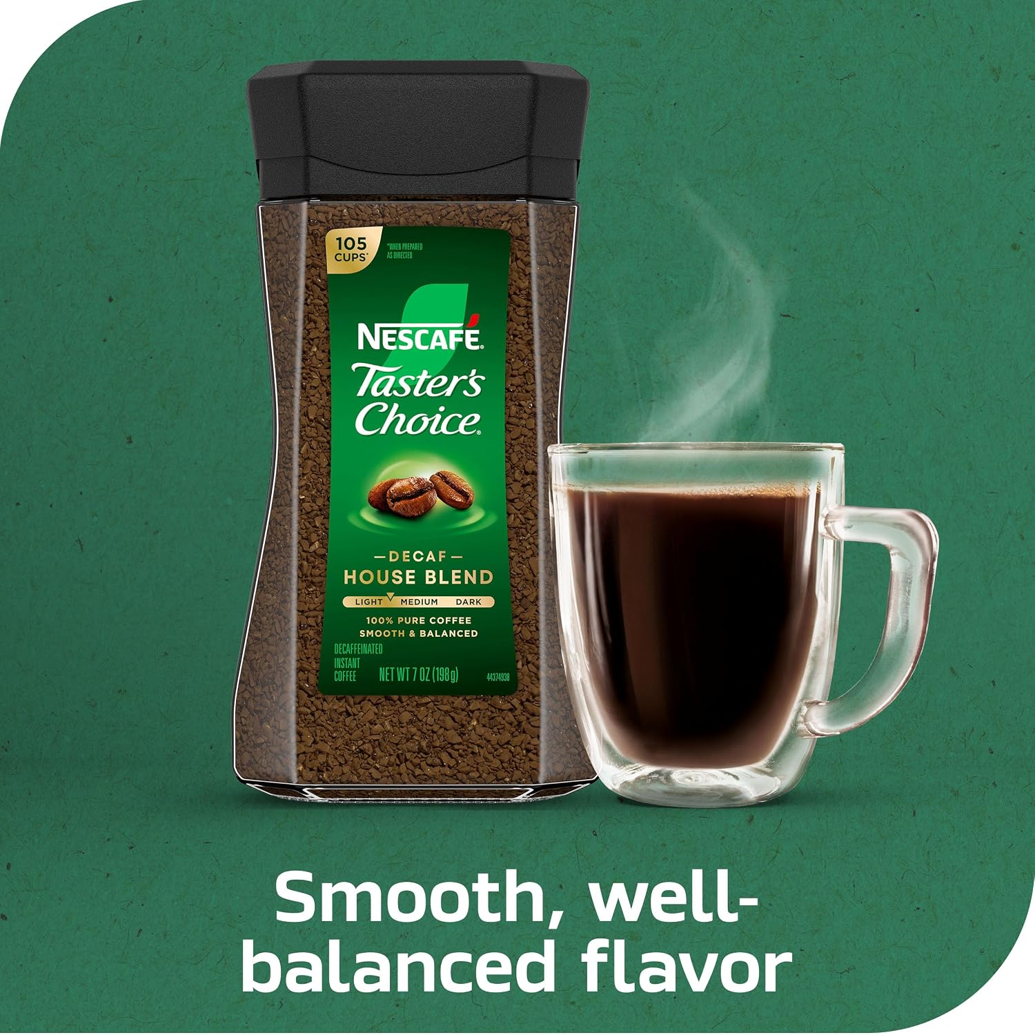 NESCAFÉ Taster's Choice Instant Coffee,Medium Light Roast Coffee,Decaf House Blend,(7 Oz Each),(Pack of 4) image 4