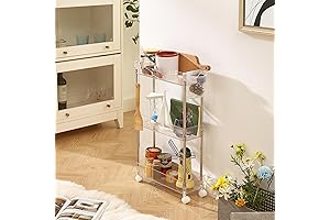 VECELO Rolling Storage Cart: Simplify Your Organization with Crystal Clarity