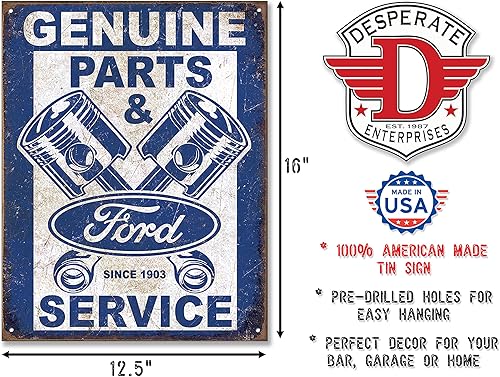 Vista 2 de Cartel de lata The Great Patriot Ford Parts & Service Pistons