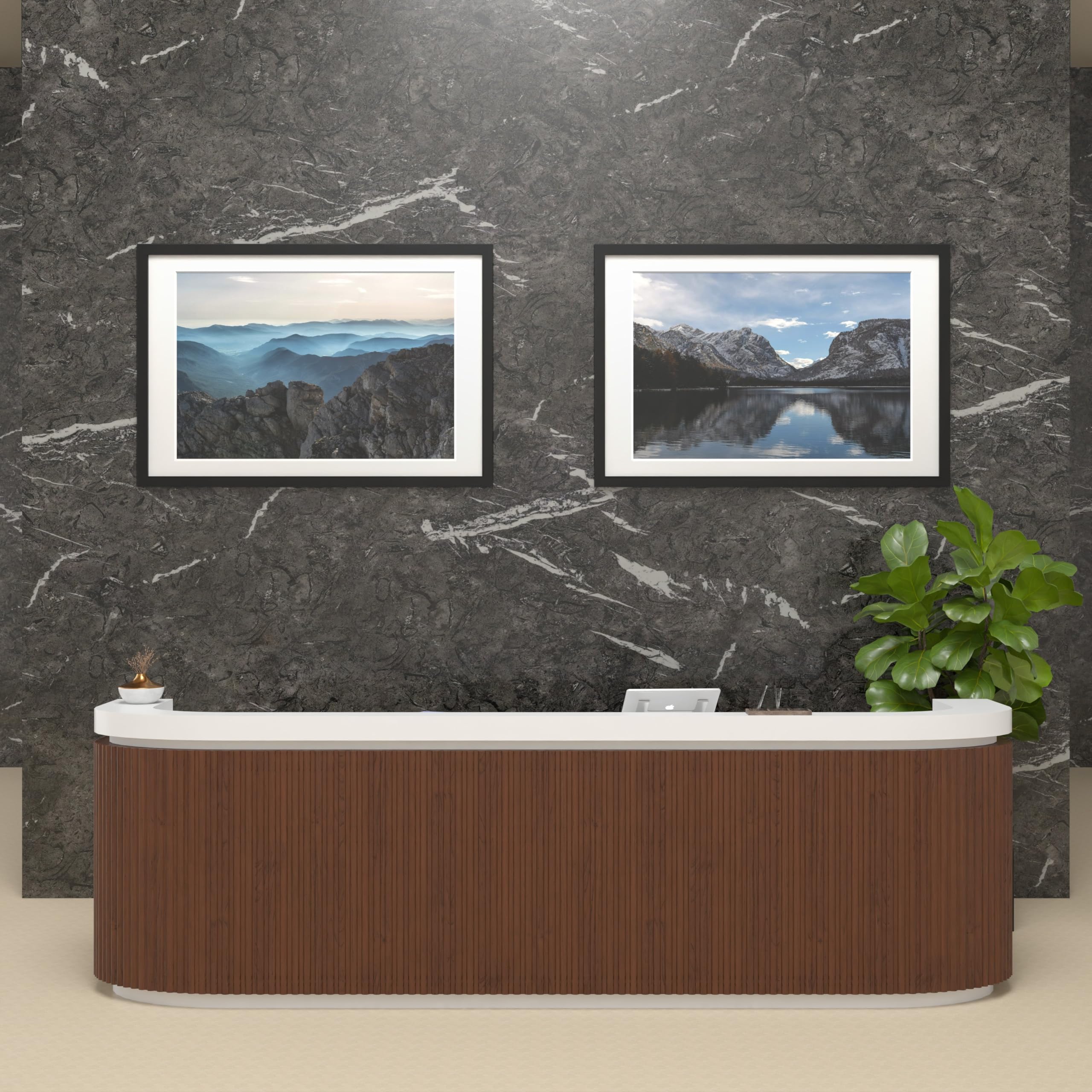 Frame Amo 32x48 Solid Wood Poster Frame Black, with 26.5x39.5 White Mat Opening for 27x40 Image, 1.5 inch Wide, 1 inch Thick, Acrylic Front, Gallery Grade