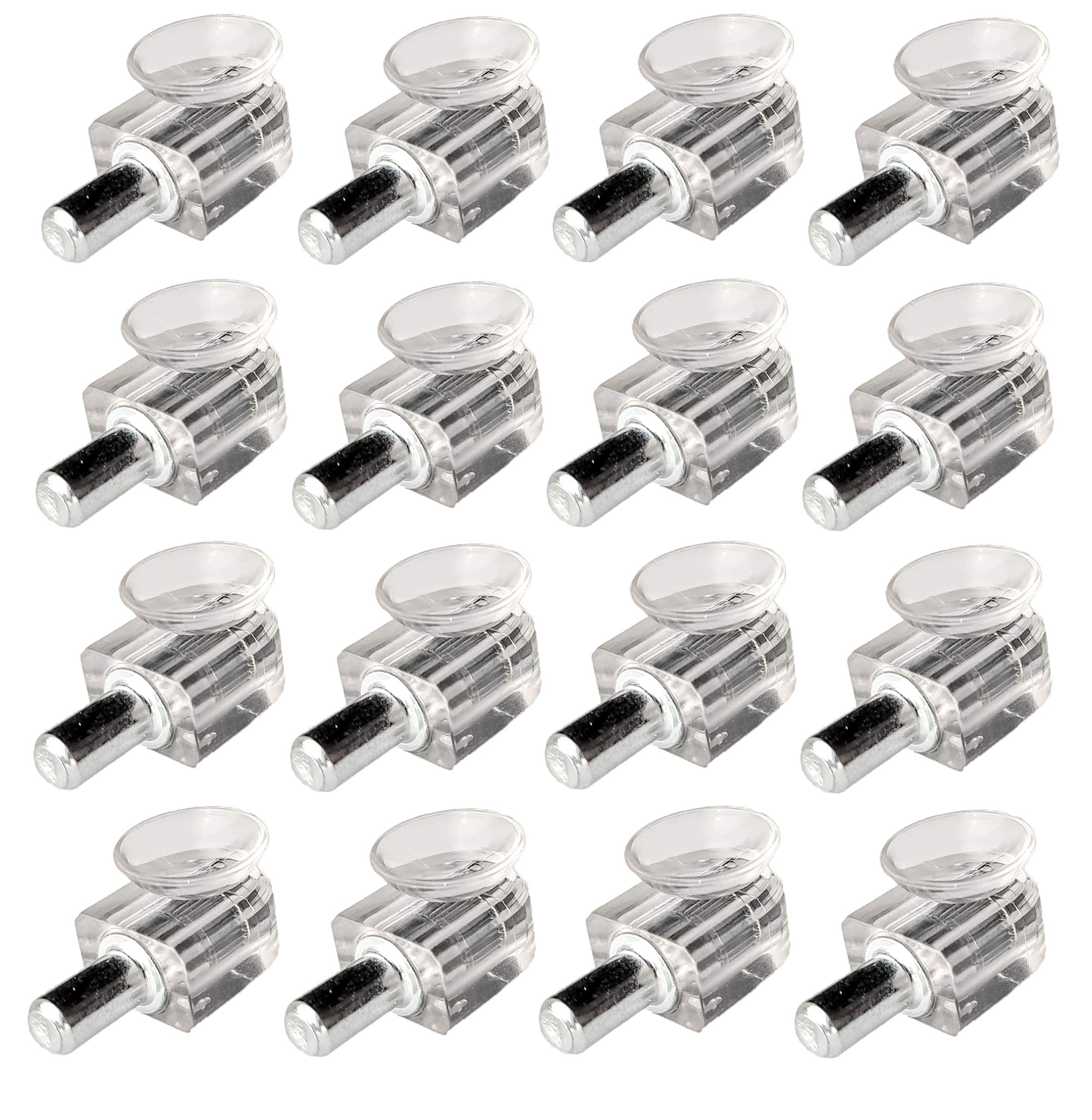 16 x Glass Shelf Brackets for Glass or Wood Shelves and Derivatives for Wall Cabinets Showcases, Glassware, Kitchen Furniture