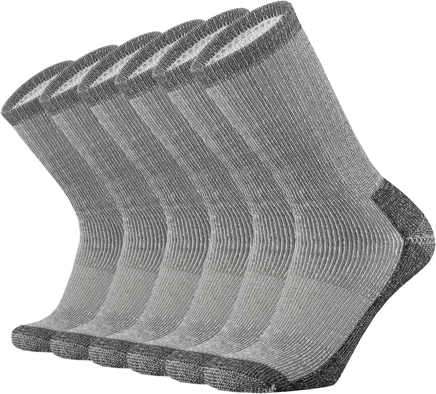 SOX TOWN Men's Merino Wool Cushion Crew Socks Moisture Wicking Control for Outdoor Hiking Work Boot Thermal Warm All Seasons