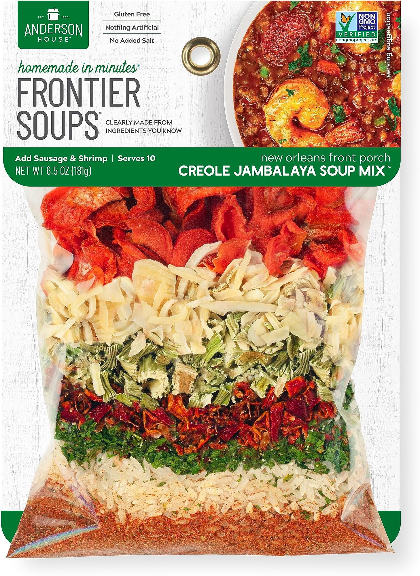 Frontier Soups Homemade In Minutes new orleans front porch Creole Jambalaya, 6.25 oz, 2 pk
