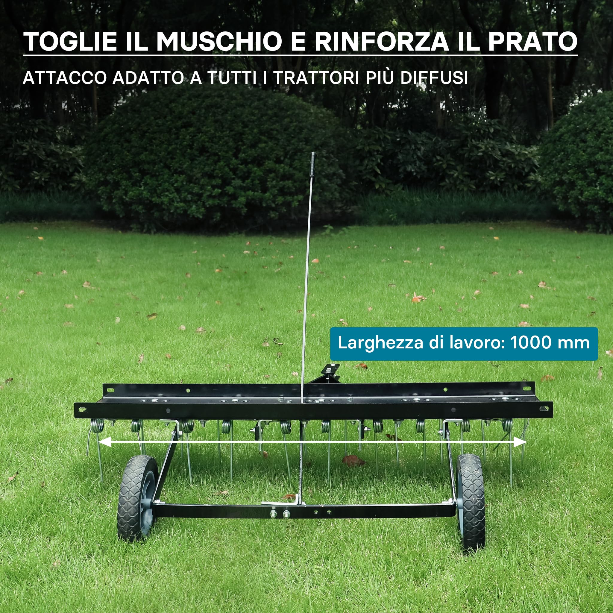 Scarificatore a molle per trattorini, larghezza di lavoro 100 cm