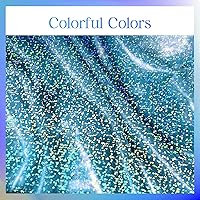 Vista 7 de 2 manteles de plástico holográfico azul claro, cubiertas de mesa láser de 40" x 108", manteles desechables de papel de aluminio para decoraciones