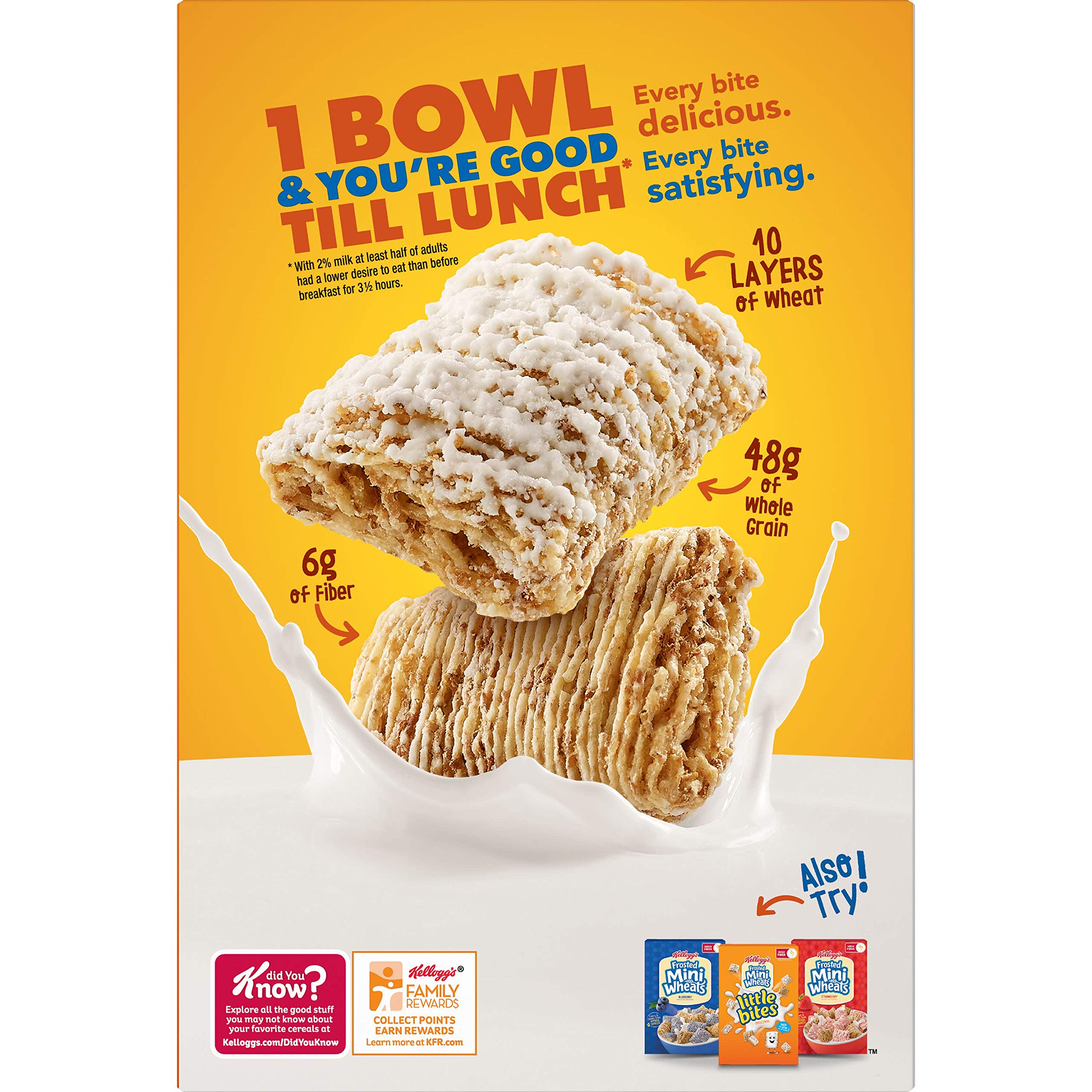 Kellogg's Frosted MiniWheats Breakfast Cereal, High Fiber Cereal, Kids