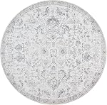 JINCHAN Area Rug 3x5 Entryway Rug Door Mat Vintage Indoor Entrance Washable Rug Retro Distressed Carpet Grey Multi Floral Print Gray Country Boho Rug Non Slip Doormat Bathroom Kitchen Bedroom