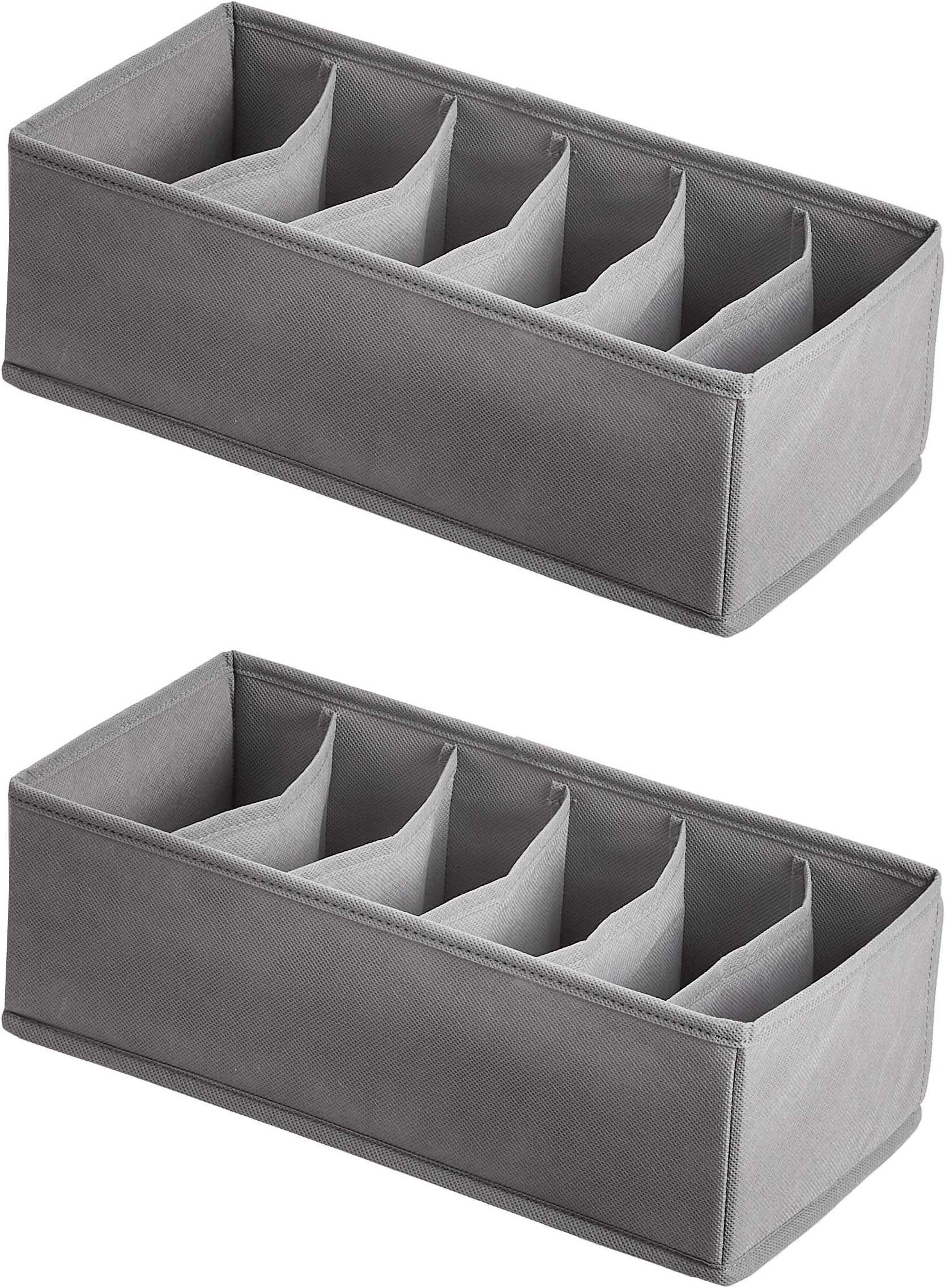 Amazon Basics Bra and Undergarment Dresser Organizers, 2-Pack, Grey