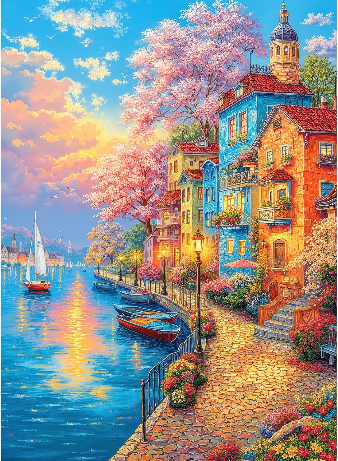 500 Piece Jigsaw Puzzle for Adults - Enchanted Purple Dragon Puzzle, Magical Floral Fantasy Artwork Challenging 500pcs Dragon Puzzles, Mythical Wall Decor Gift (Little Dragon)