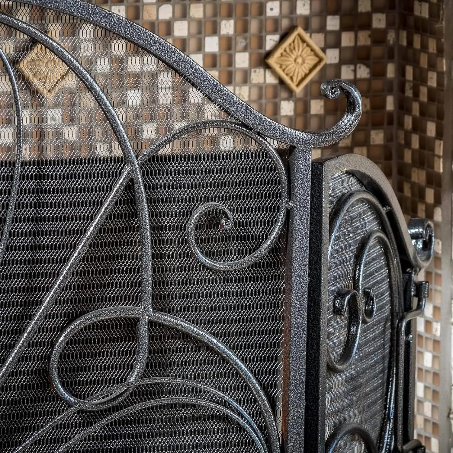 Fireplace Screen Fireplace Screen, Living Room Fireplace Screen, Black Fire Protection Fire Screen