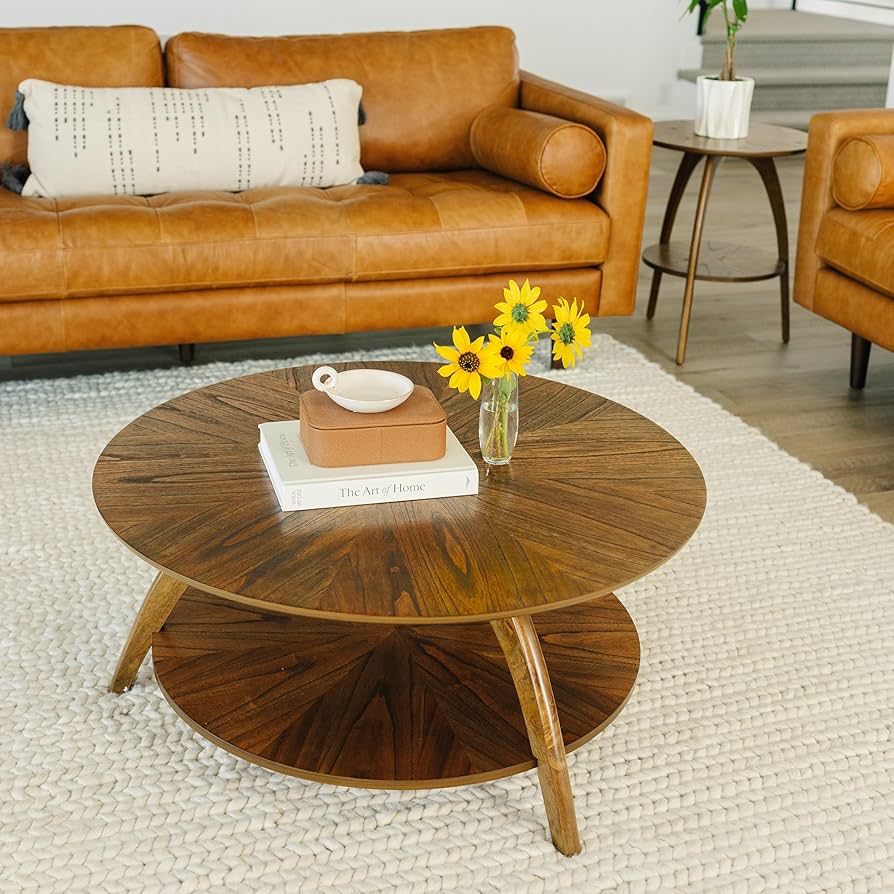 Amazon.com: Martin Svensson Home Round Wood Retro Mid-Century